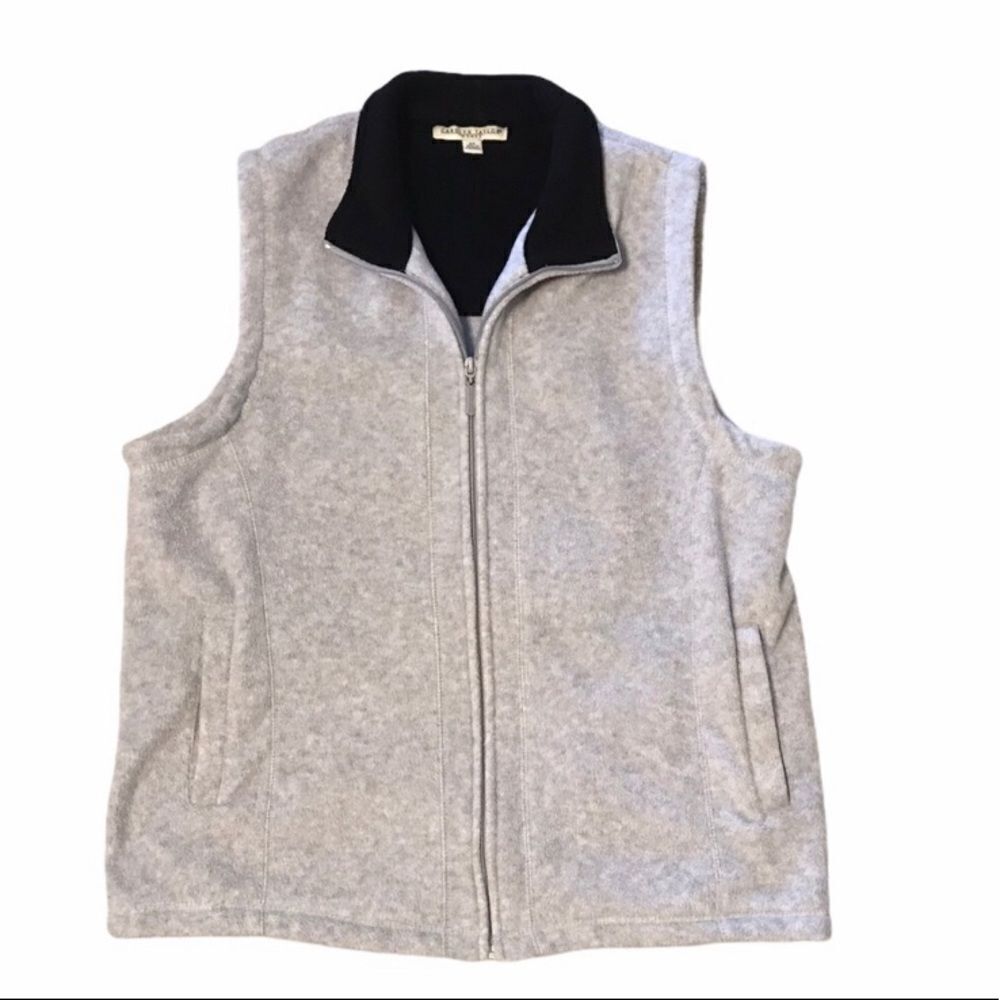 Carolyn Taylor 2X Zip Vest Grey & Black